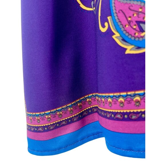 Flying Tomato Double V-Neck Purple & Gold Boho Printed Mini Dress - Picture 8 of 11